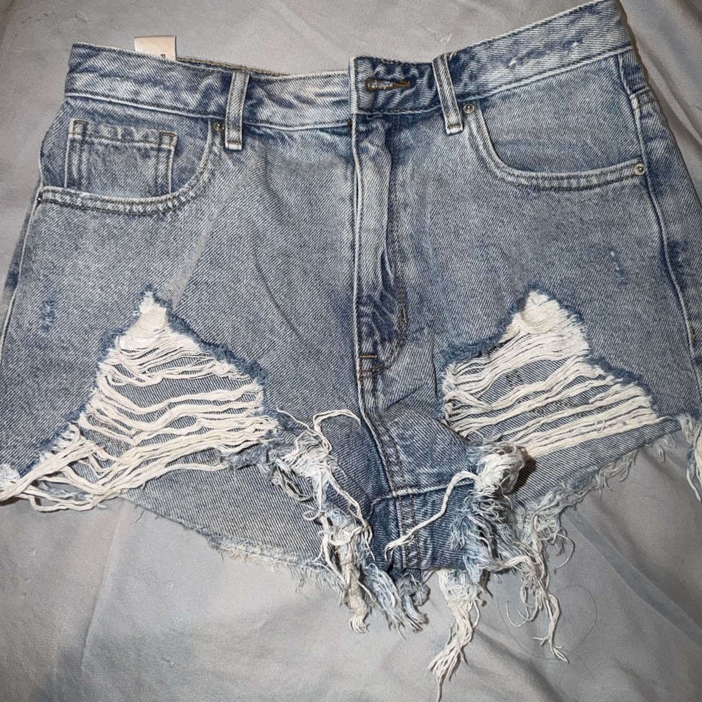 PacSun Light Blue Distressed Jean Shorts